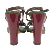 画像をギャラリービューアに読み込む, BALLY バリー ストラップ サンダル エナメル カーキ 25.5cm相当【中古】【美品】 レディース