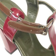 画像をギャラリービューアに読み込む, BALLY バリー ストラップ サンダル エナメル カーキ 25.5cm相当【中古】【美品】 レディース