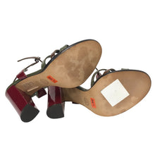 画像をギャラリービューアに読み込む, BALLY バリー ストラップ サンダル エナメル カーキ 25.5cm相当【中古】【美品】 レディース