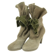 画像をギャラリービューアに読み込む, ANTEPRIMA アンテプリマ ショート ブーツ スウェード/ニット ダスティグリーン 24-24.5cm相当【中古】【新品同様】【美品】レディース