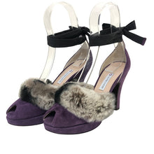 画像をギャラリービューアに読み込む, L'AUTRE CHOSE ロートレショーズ パンプス スウェード/ファー パープル 24-24.5cm相当【中古】【新品同様】【美品】 レディース