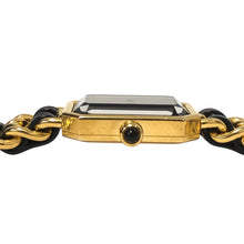 画像をギャラリービューアに読み込む, CHANEL シャネル プルミエール Mサイズ H0001 腕時計 GP ゴールド クオーツ ブラック文字盤【中古】 レディース