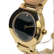 이미지를 갤러리 뷰어에 로드 , FENDI フェンディ 限定モデル 1Pダイヤ ステラ LIMITED 3060L 腕時計 GP ゴールド クオーツ ブラック文字盤 24mm【中古】 レディース