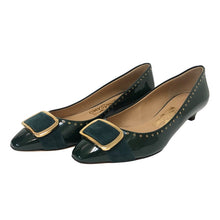 画像をギャラリービューアに読み込む, Salvatore Ferragamo サルヴァトーレフェラガモ スクエアトゥ LUELA パンプス エナメル/スウェード グリーン 23cm相当【中古】【新品同様】【美品】レディース