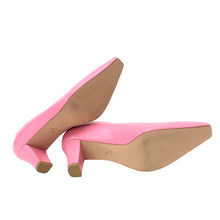 이미지를 갤러리 뷰어에 로드 , UNITED ARROWS ユナイテッドアローズ ポインテッド スクエア NAOKO TSUJI 辻直子 別注 パンプス レザー ピンク 25cm相当【中古】【新品同様】【美品】レディース