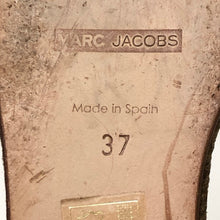 画像をギャラリービューアに読み込む, MARC JACOBS マークジェイコブス レースアップ ウェッジソール サンダル ファブリック ブラック ブルー 24cms相当【中古】 レディース