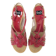 画像をギャラリービューアに読み込む, DOLCE&GABBANA ドルチェアンドガッバーナ ウェッジソール サンダル エナメル ピンク 25cm相当【中古】 レディース