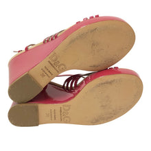 画像をギャラリービューアに読み込む, DOLCE&GABBANA ドルチェアンドガッバーナ ウェッジソール サンダル エナメル ピンク 25cm相当【中古】 レディース