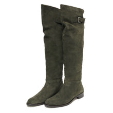 画像をギャラリービューアに読み込む, STARIONI スタリオーニ ニーハイ ブーツ スウェード カーキ サイズ38 24.5cm相当【中古】【新品同様】【美品】レディース