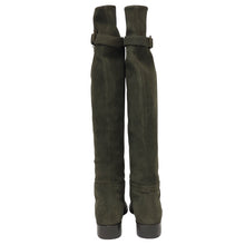 画像をギャラリービューアに読み込む, STARIONI スタリオーニ ニーハイ ブーツ スウェード カーキ サイズ38 24.5cm相当【中古】【新品同様】【美品】レディース