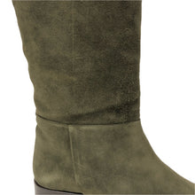 画像をギャラリービューアに読み込む, STARIONI スタリオーニ ニーハイ ブーツ スウェード カーキ サイズ38 24.5cm相当【中古】【新品同様】【美品】レディース