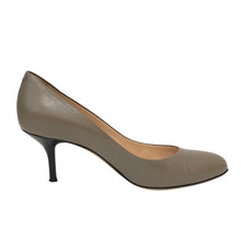 画像をギャラリービューアに読み込む, BALLY バリー アーモンドトゥ パンプス レザー スモーキーベージュ 7cmヒール サイズ38(25cm相当)【中古】 レディース