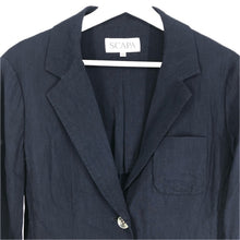 이미지를 갤러리 뷰어에 로드 , SCAPA スキャパ テーラードジャケット 麻・リネン/レーヨン ネイビー L相当【中古】 レディース