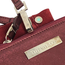 画像をギャラリービューアに読み込む, TIFFANY&Co. ティファニー ポーチ付 リバーシブル トートバッグ スウェード/メタリックレザー レッド【中古】 ユニセックス