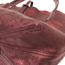 画像をギャラリービューアに読み込む, TIFFANY&Co. ティファニー ポーチ付 リバーシブル トートバッグ スウェード/メタリックレザー レッド【中古】 ユニセックス