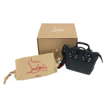 画像をギャラリービューアに読み込む, Christian Louboutin クリスチャンルブタン エロイーズ スタッズ バッグチャーム レザー ブラック ガンメタル【中古】【新品同様】【美品】ユニセックス