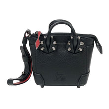 画像をギャラリービューアに読み込む, Christian Louboutin クリスチャンルブタン エロイーズ スタッズ バッグチャーム レザー ブラック ガンメタル【中古】【新品同様】【美品】ユニセックス