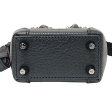 画像をギャラリービューアに読み込む, Christian Louboutin クリスチャンルブタン エロイーズ スタッズ バッグチャーム レザー ブラック ガンメタル【中古】【新品同様】【美品】ユニセックス