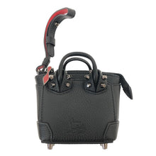 画像をギャラリービューアに読み込む, Christian Louboutin クリスチャンルブタン エロイーズ スタッズ バッグチャーム レザー ブラック ガンメタル【中古】【新品同様】【美品】ユニセックス