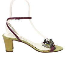 画像をギャラリービューアに読み込む, Salvatore Ferragamo フェラガモ アンクルストラップ サンダル エナメル ライムグリーン 7cmヒール サイズ8(25cm相当)【中古】【新品同様】【美品】レディース