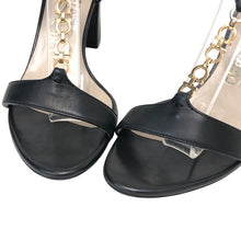 画像をギャラリービューアに読み込む, Salvatore Ferragamo フェラガモ ガンチーニストラップ チャンキーヒール サンダル レザー ブラック 8cmヒール サイズ6.5(23.5-24cm相当)【中古】レディース