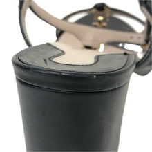 画像をギャラリービューアに読み込む, Salvatore Ferragamo フェラガモ ガンチーニストラップ チャンキーヒール サンダル レザー ブラック 8cmヒール サイズ6.5(23.5-24cm相当)【中古】レディース