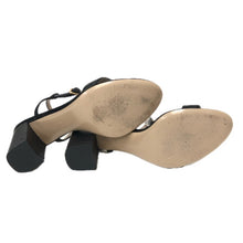 画像をギャラリービューアに読み込む, Salvatore Ferragamo フェラガモ ガンチーニストラップ チャンキーヒール サンダル レザー ブラック 8cmヒール サイズ6.5(23.5-24cm相当)【中古】レディース