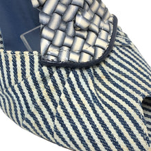 画像をギャラリービューアに読み込む, FENDI フェンディ アンクルストラップ サンダル デニム/レザー ブルー ホワイト 9.5cmヒール サイズ37.5(24.5cm相当)【中古】【新品同様】【美品】レディース