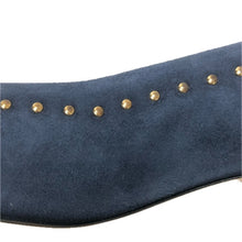 画像をギャラリービューアに読み込む, FABIO RUSCONI ファビオルスコーニ スクエアトゥ スタッズ パンプス スウェード ブルー 6cmヒール サイズ38(24.5-25cm相当)【中古】レディース