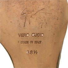 画像をギャラリービューアに読み込む, GIUSEPPE ZANOTTI ジュゼッペザノッティ ビジュー付 サンダル レザー ゴールド 6cmヒール サイズ38.5(25.5cm相当)【中古】 レディース