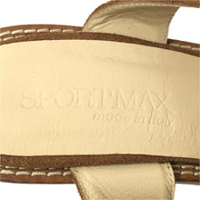 画像をギャラリービューアに読み込む, SPORTMAX スポーツマックス アンクルストラップ サンダル スウェード ブラウン 10.5cmヒール 24cm相当【中古】レディース