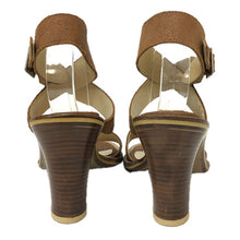 画像をギャラリービューアに読み込む, SPORTMAX スポーツマックス アンクルストラップ サンダル スウェード ブラウン 10.5cmヒール 24cm相当【中古】レディース