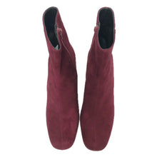 이미지를 갤러리 뷰어에 로드 , maypol メイポール ラウンドトゥ 6cmチャンキーヒール ショート DONNA ブーツ スウェード ワインレッド 24cm相当【中古】【新品同様】【美品】レディース