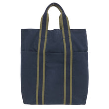 画像をギャラリービューアに読み込む, HERMES エルメス フールトゥ カバス トートバッグ キャンバス ネイビー【中古】 ユニセックス