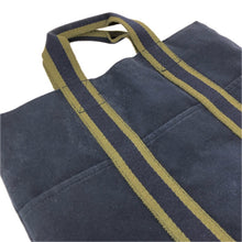 画像をギャラリービューアに読み込む, HERMES エルメス フールトゥ カバス トートバッグ キャンバス ネイビー【中古】 ユニセックス