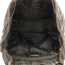 画像をギャラリービューアに読み込む, PRADA プラダ キルティング 三角ロゴ リュック・デイパック ナイロン ブラック【中古】 レディース