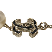 画像をギャラリービューアに読み込む, CHANEL シャネル ココマーク スイングパール ネックレス GP/フェイクパール ブラック B13C刻印【中古】レディース