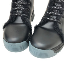 画像をギャラリービューアに読み込む, FENDI フェンディ 8T6826 ブーツ ムートン/レザー ブラック 4.5cmヒール サイズ39(26cm相当)【中古】レディース