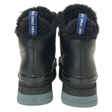 画像をギャラリービューアに読み込む, FENDI フェンディ 8T6826 ブーツ ムートン/レザー ブラック 4.5cmヒール サイズ39(26cm相当)【中古】レディース