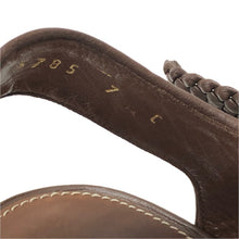 画像をギャラリービューアに読み込む, Salvatore Ferragamo フェラガモ アンクルストラップ サンダル レース×レザー アイボリー×ブラウン 9cmヒール サイズ7(24cm相当)【中古】レディース