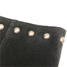 画像をギャラリービューアに読み込む, Karen Lips カレンリップス ハーフジップ スタッズ ロングブーツ スウェード ブラック 5cmヒール 24.5cm相当【中古】【新品同様】【美品】レディース