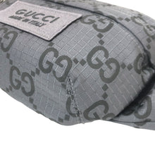 画像をギャラリービューアに読み込む, GUCCI グッチ GGロゴ ロゴ刺しゅう 767934 ボディバッグ レザー GGリサイクルポリエステル グレー【中古】【新品同様】【美品】メンズ