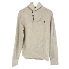 画像をギャラリービューアに読み込む, POLO RALPH LAUREN ポロ・ラルフローレン ショールカラー スウェットトレーナー エルボーパッチ ポニーロゴ刺しゅう コットン ベージュ L相当【中古】 メンズ