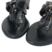 画像をギャラリービューアに読み込む, Salvatore Ferragamo フェラガモ トングサンダル レザー ブラック 7cmヒール サイズ8.5(25.5cm相当)【中古】 レディース 大きいサイズ