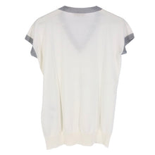 画像をギャラリービューアに読み込む, FABIANA FILIPPI ファビアナ フィリッピ Vネック 半袖 ニット(フレンチスリーブ) コットン ホワイト IT38(S-M相当)【中古】【新品同様】【美品】レディース
