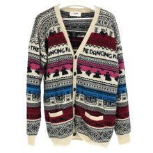 画像をギャラリービューアに読み込む, CELINE セリーヌ ウール ジャガード ルーズ カーディガン 2A08L715M マルチカラー L-XL相当【中古】 メンズ