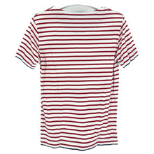 画像をギャラリービューアに読み込む, BURBERRY BLACK LABEL バーバリーブラックレーベル 半袖Tシャツ ボーダー D1P13-712-15 コットン レッド×ホワイト サイズ2(M相当)【中古】メンズ