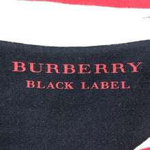 画像をギャラリービューアに読み込む, BURBERRY BLACK LABEL バーバリーブラックレーベル 半袖Tシャツ ボーダー D1P13-712-15 コットン レッド×ホワイト サイズ2(M相当)【中古】メンズ
