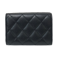 画像をギャラリービューアに読み込む, CHANEL シャネル ミニ三つ折り財布 AP0230 マトラッセ キャビアスキン ゴールド金具 ブラック【中古】【新品同様】【美品】レディース
