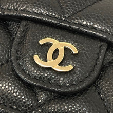 画像をギャラリービューアに読み込む, CHANEL シャネル ミニ三つ折り財布 AP0230 マトラッセ キャビアスキン ゴールド金具 ブラック【中古】【新品同様】【美品】レディース
